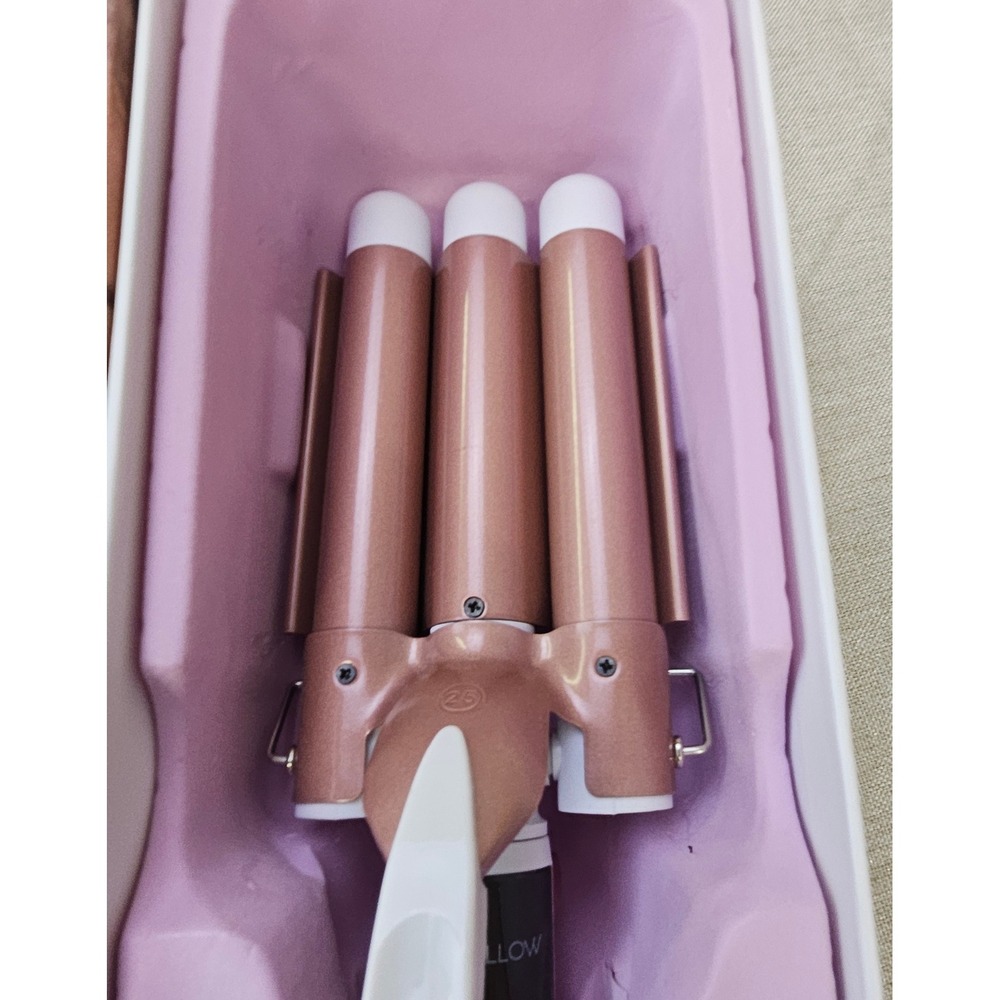 L+W BIO Ripple Triple Barrel Waver 1" Ceramic Hair Waver White Rose Gold LW-0744 - Picture 8 of 16